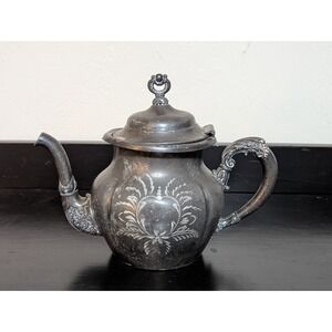 Antique Forbes Silver Co Quadruple Silver Plated Tea‎ Pot #182